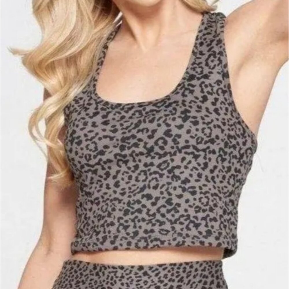Flexure Bodywear Animal Leopard Abstract Yoga Running Athletic Tank Top M